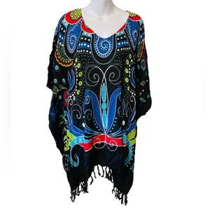 No Brand Hand Made black fringe Onesize cover up